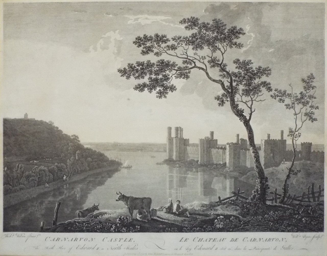 Print - Carnarvon Castle. Le Chateau de Carnarvon. - Byrne